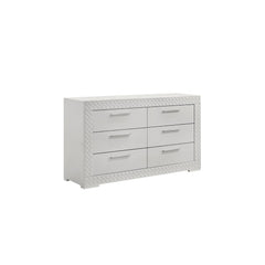 Galaxy Modern Style 6- Drawer Dresser Made with Wood in White