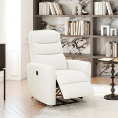 Saturn 35.5" High-Back Power Recliner Motion Chair, Chiffon White Boucle