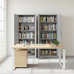 Apocalypse Furniture Direct Ironclad 71" Metal Storage Cabinet with Locking Doors and 4 Adjustable Shelves, Heavy-Duty Steel Cabinet for Garage, Laundry, Office, or Warehouse, Gray