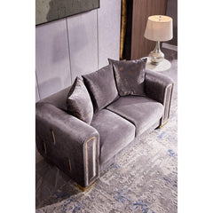 Archive Modern Style Loveseat in Silver