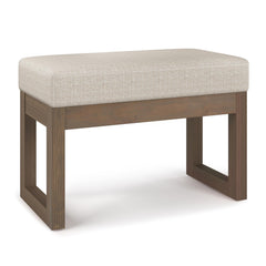 Eden 27 inch Wide Solid Wood Footstool Small Ottoman Bench in Platinum