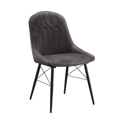 Crest Dark Gray Fabric & Black Finish Side Chair (Set of 2)