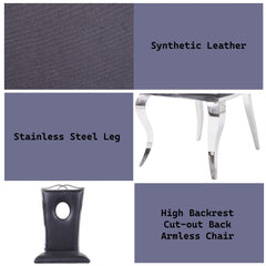 Zenith Black Synthetic Leather & Stainless Steel Side Chair (Set of 2)
