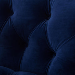 Harmony Rosa Victorian Tufted Upholstered Accent Chair, Navy Blue Velvet