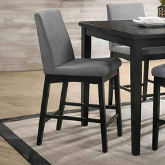 2pc Counter Height Chair Contemporary Style Upholstered Seat And Back Dark Walnut Finish Dining Room
