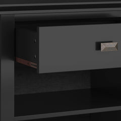 Demeter 24 inch Wide Solid Wood Bedside Table in Black