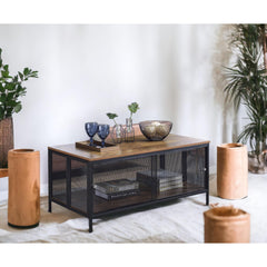 Nebula Antique Oak & Black Finish Coffee Table