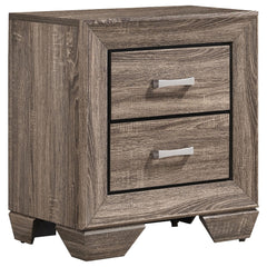 Aeneas Washed Taupe 2-Drawer Rectangular Nightstand