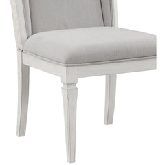 Sanctuary Light Gray Linen & Weathered White Finish Side Chair( Set of 2)