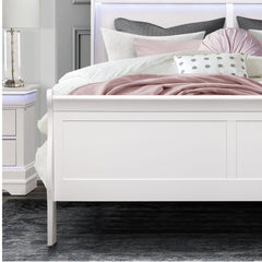 SHOWCASE WHITE QUEEN BED WITH LED