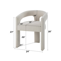 Demeter White Chenille Side Chair (Set of 2)