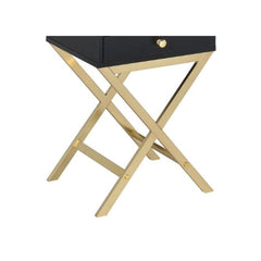 Aura Black & Brass Finish Accent Table