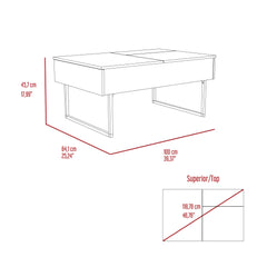 Helen Lift Top Coffee, Two Legs, One Drawer -Espresso / Onyx