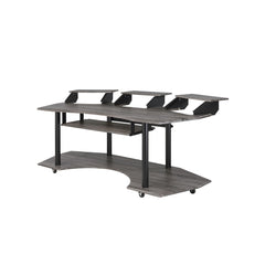 83" Eleazar Black Oak Finish Music Recording Studio Desk