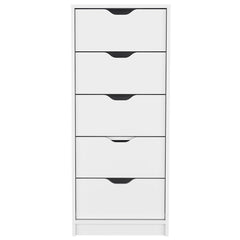 Dresser Kamran, Five Drawer Narrows, White Finish