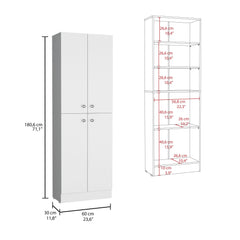 Archive Kitchen Pantry Storage Cabinet 71" Height, With 4 Doors, 5 Adjustable Shelves, Freestanding Cupboard for Dining Room Living Room, Laundry