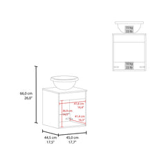 Asteroid Floating, Wide One-Door Cabinet Vanity, With Wessel Sink And One Shelf, Bathroom Storage, Black