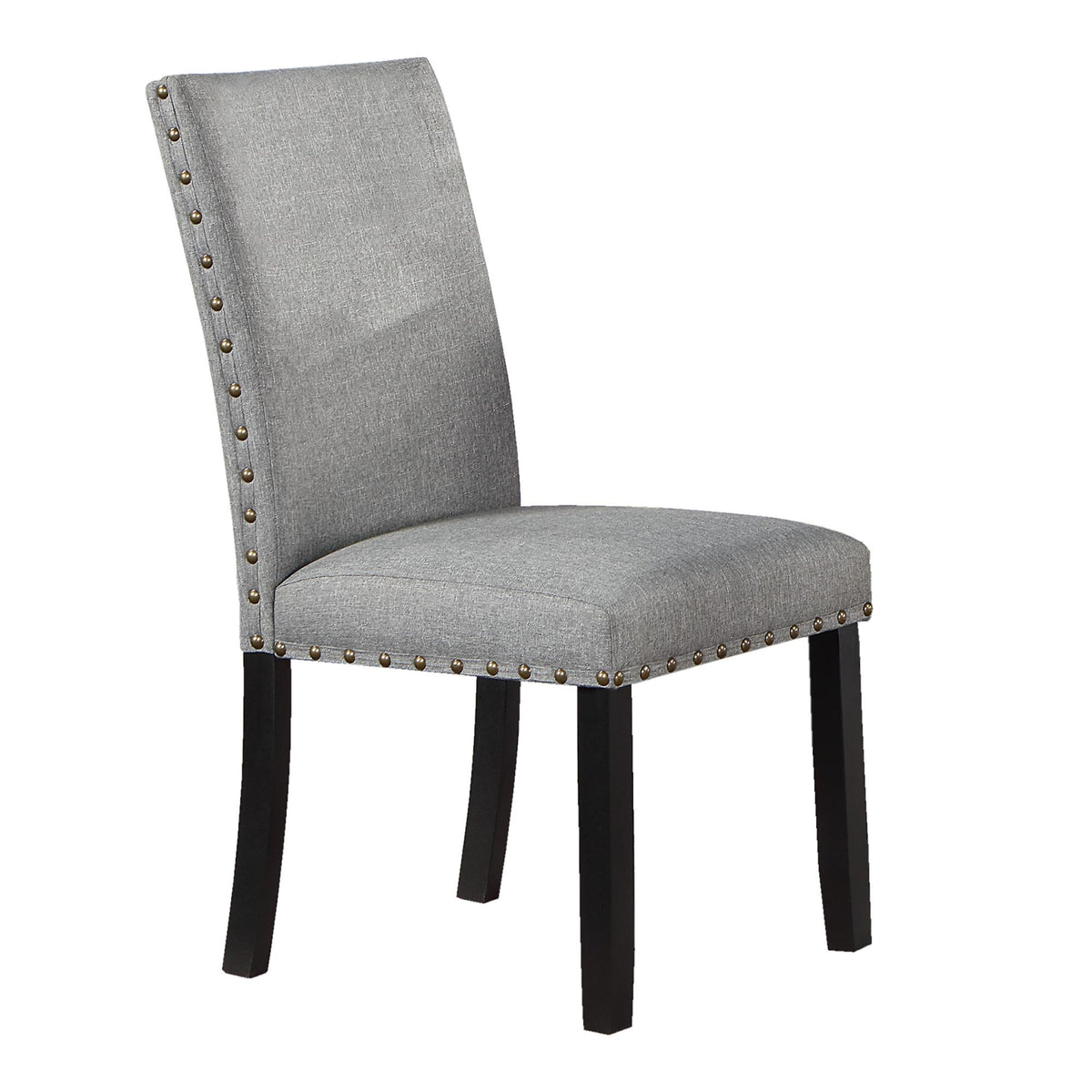 Iphigenia Fabric Modern Set of 2 Dining Chairs Plush Cushion Side Chairs Nailheads Trim Wooden Chair Kitchen Dining Room