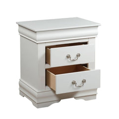 1pc Traditional Classic White Finish 2-Drawers Nightstand Wooden Bedroom Furniture