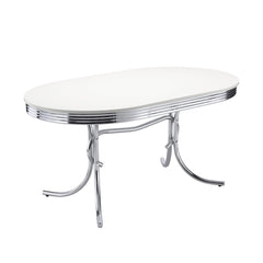 Iphigenia White and Red 5-piece Oval Dining Table Set