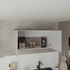 Olympus Wall Cabinet, Double Door, Wide, One Shelf, Kitchen, Storage Cabinet, White