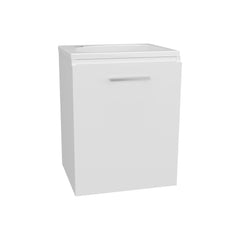 Crest Floating, Wide One-Door Cabinet Vanity, With Resin Sink And One Shelf, Bathroom Storage, White