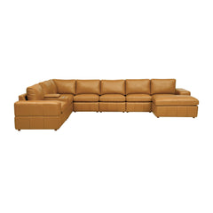 Large Arm Leather Match Upholstery Modular Sectional
