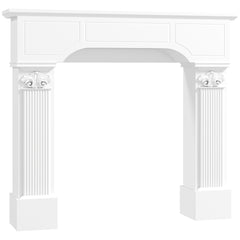 Baroque Fireplace Mantle, Freestanding Fireplace Surround for Electric Fireplaces, 43.3" W x 42.8" H, White