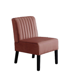 Venus Mid Century Modern Accent Chairs Set of 2 with Minimalist Design, Elegant Velvet Upholstery and Solid Wood Legs, Ideal for Living Room or Bedroom, Rose