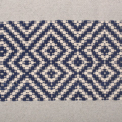 Poem Rectangular Pouf, Natural, Blue and White