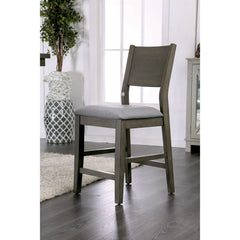 Contemporary Gray Set of 2pc High Chairs Padded Fabric Cushions Counter Height Chairs Dining Room Furniture