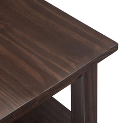 Warm Shaker Solid Wood 14 inch Wide Transitional Narrow Side Table in Tobacco Brown