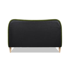 Pinnacle Curved Headboard Upholstered Platform Bed, Queen, Olive Green Performance Velvet
