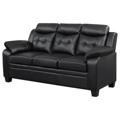 Elysium Casual Black Padded Sofa with Tufted