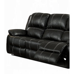 Cassandra Black Synthetic Leather Recliner Sofa