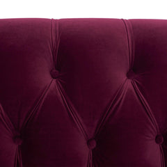 Harmony Rosa Victorian Chesterfield Tufted Sofa, Burgundy Velvet