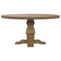 Record Rustic Honey Round Wood Dining Table