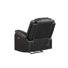 Cassandra Modern Contemporary LED Power Recliner Chair made with wood and metal frame in Black