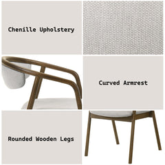 Meteor Chenille & Walnut Side Chair