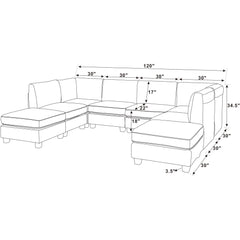 Polyester Upholstered Modular Sectional