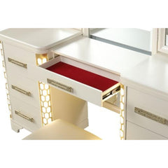 ODYSSEUS Vanity Set with side LED lightning made with Wood in Beige