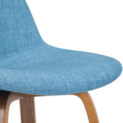 Aura 28 inch Seat Height Bentwood Counter/Bar Height Stool in Medium Blue Linen Look Fabric (Set of 2)