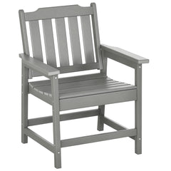 All-Weather Patio Chair, HDPE Patio Dining Chair, Heavy Duty Wood-Like Outdoor Furniture for Garden, Backyard, Deck, Porch, Lawn, Gray