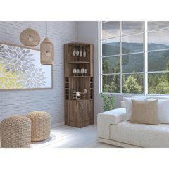 Story Corner Bar Cabinet, Two External Shelves