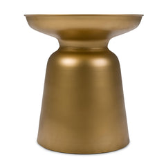 Rhapsody 17 inch Wide Modern Industrial Metal Accent Table in Gold Iron, Assembled