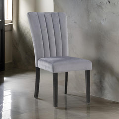 Haven 20 Side Chair Set of 2, Fabric Upholstery, Cushioned, Black, Gray