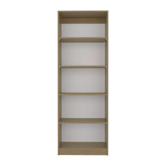 Home Four Shelves Bookcase With Multi-Tiered Storage, Natural Oak