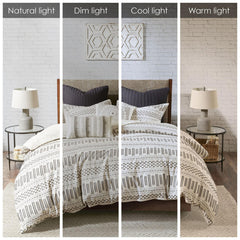 Quasar King Cotton Jacquard Duvet Cover Mini Set