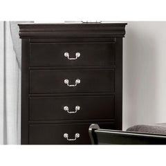 Dark Cherry Finish Chest 1pc English Dovetail Drawers Dust Proof Case Bracket Legs Hanging Drawers Pull Transitional Bedroom Furniture