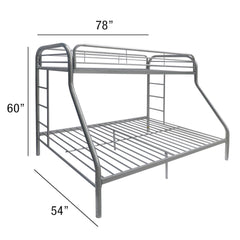 Neptune Silver Finish Twin/Full Bunk Bed